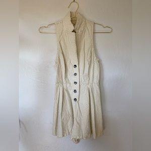 Urban Outfitters Polka Dot Linen Blend Romper S
